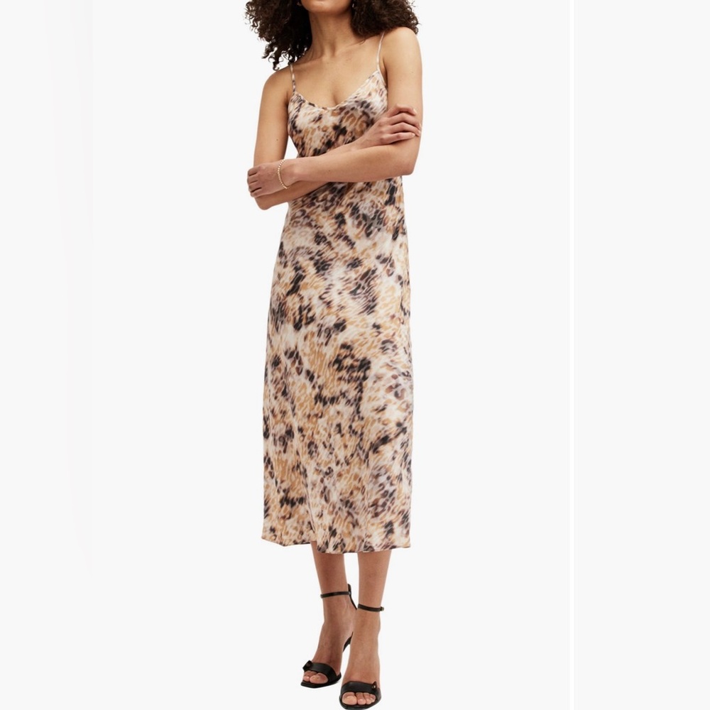 BRYONY CARMINA LEOPARD PRINT SLIPDRESS